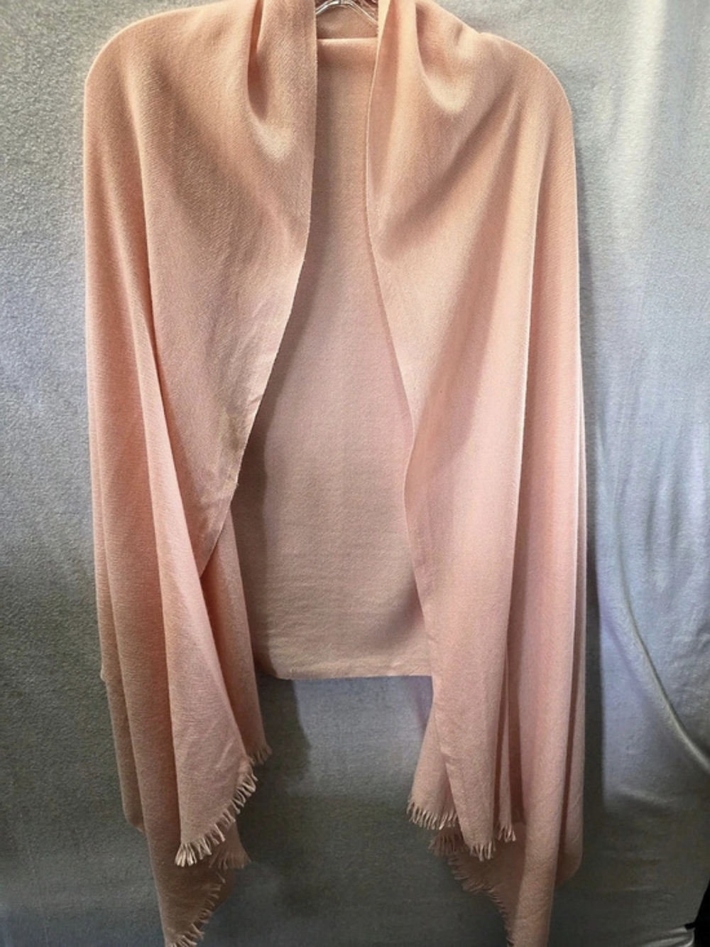 White + Warren Cashmere Travel Wrap Pink Fringe Scarf